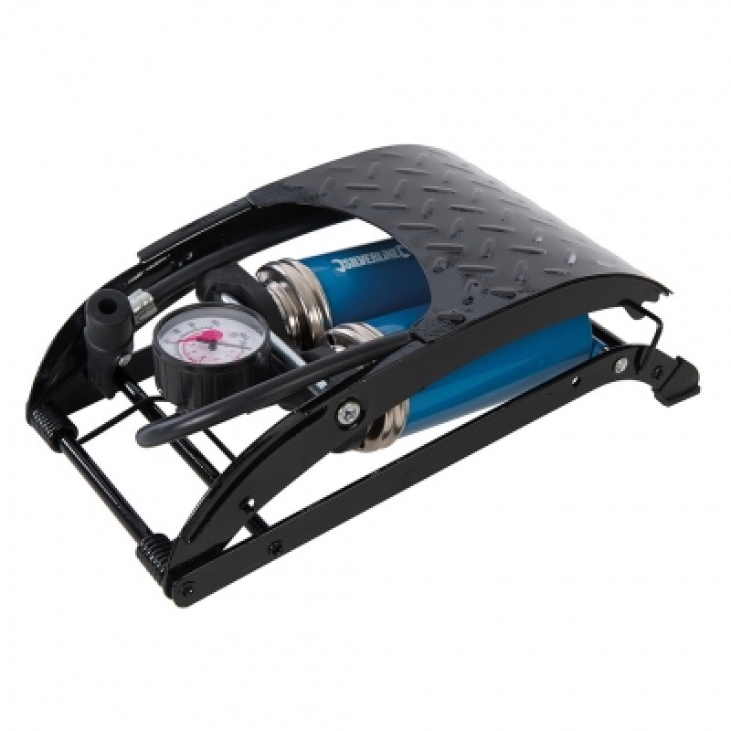 Silverline HD Tyre Double Barrel Foot Pump 470cc 380197 Sealants and