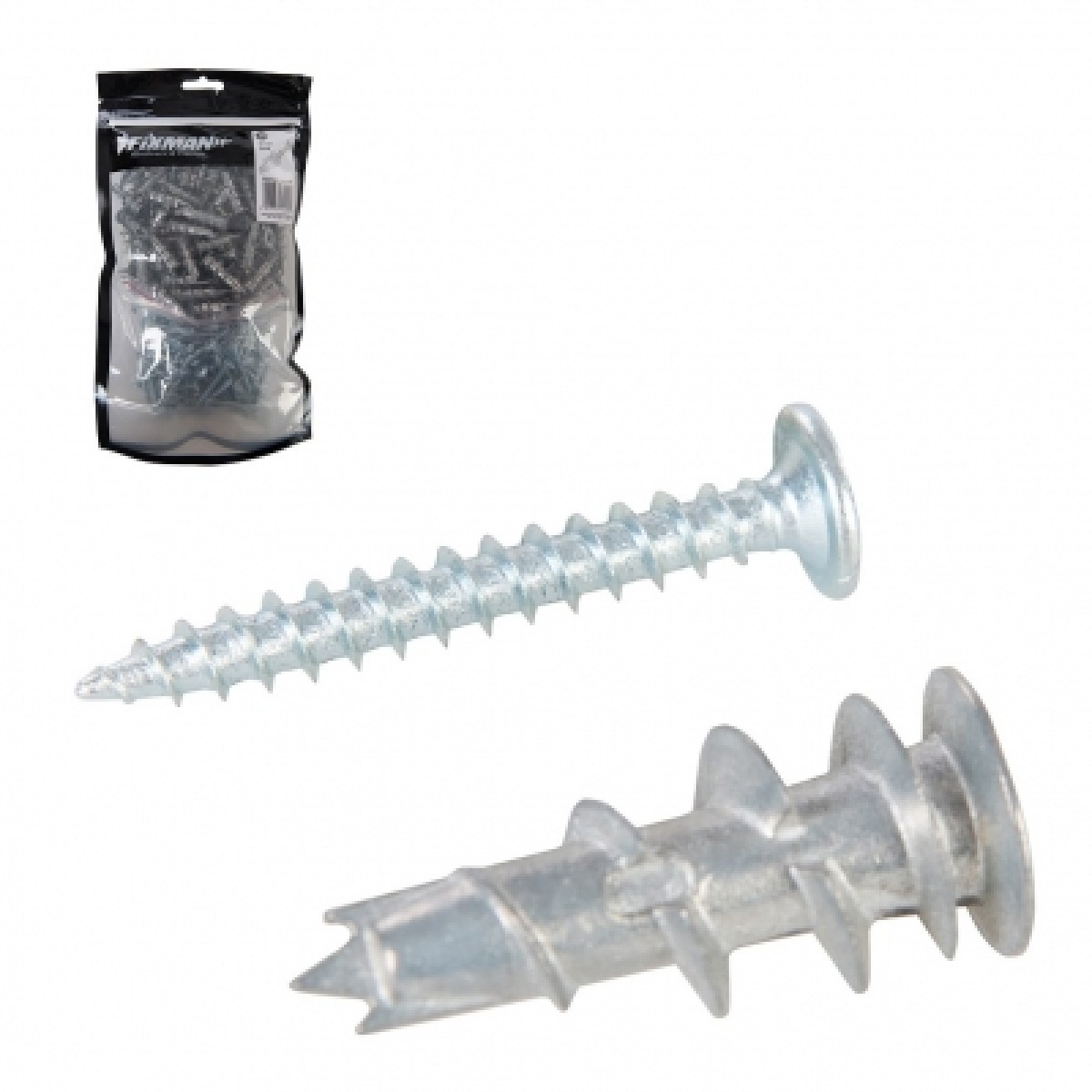 Fixman Metal Speed Wall Plug Screw Plasterboard Fixings 100pk 825735 ...