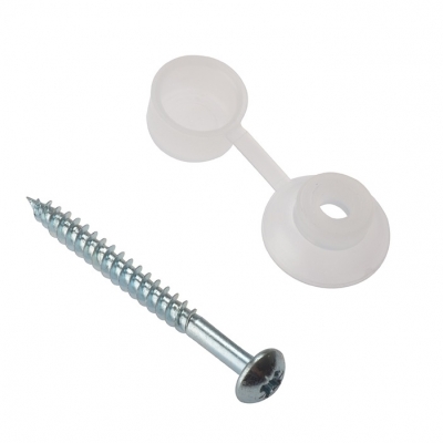 50mm Corrugated Roof Screw Fixings and Cap Bag of 10 10CRSC