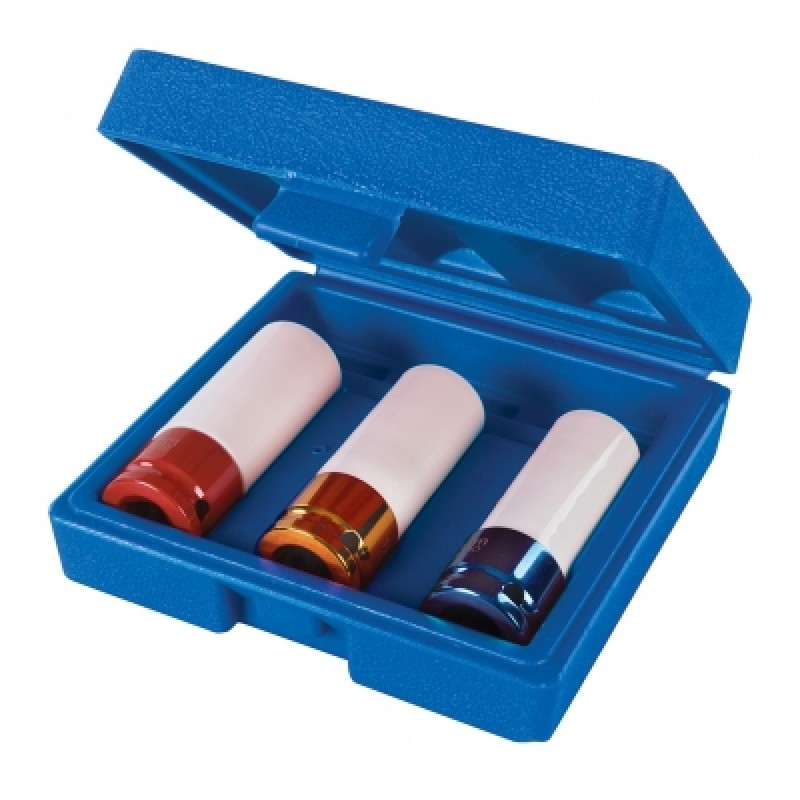 Silverline Alloy Car Wheel Nut Bolts Impact Sockets 17mm 19mm 21mm