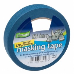 Rhino Ultratape UV Masking Tape 50mm x 25m Blue 