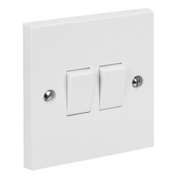 Lyvia Electrical Twin Light Switch 10 amp 2 Gang 2 Way 4403