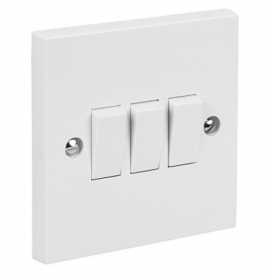 Lyvia Electrical Triple Light Switch 10 amp 3 Gang 2 Way 4404