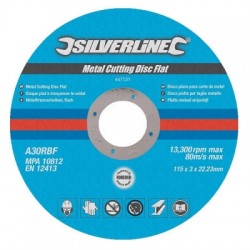 Silverline Angle Grinder Metal Cutting Discs 10pk 115mm or 125mm