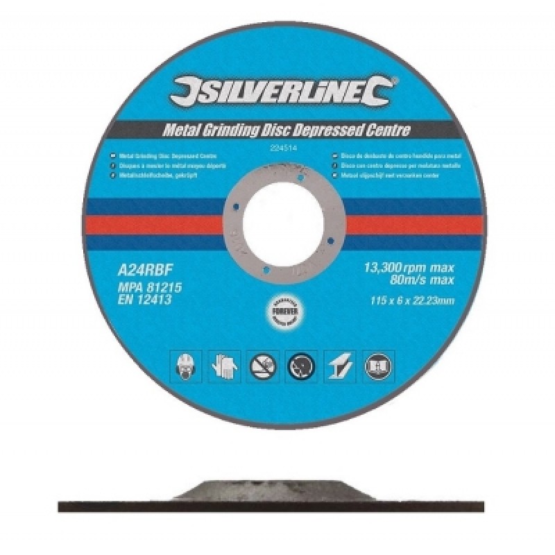 Silverline Angle Grinder Metal Grinding Disc 115mm 2245141 Sealants