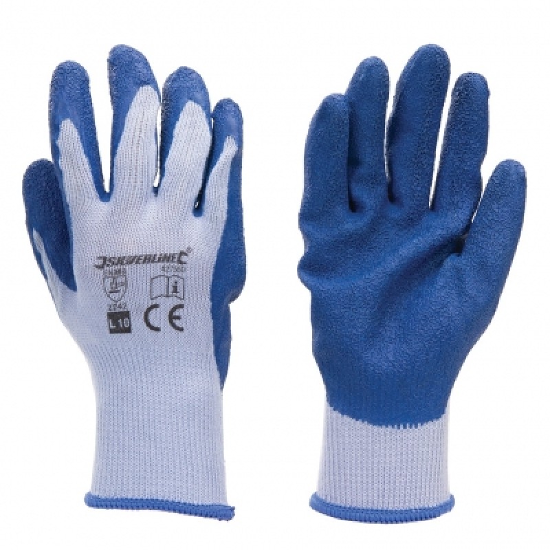 Silverline Builders Gloves Abrasion Resistant Palm Blue 427550 | Sealants  and Tools Direct