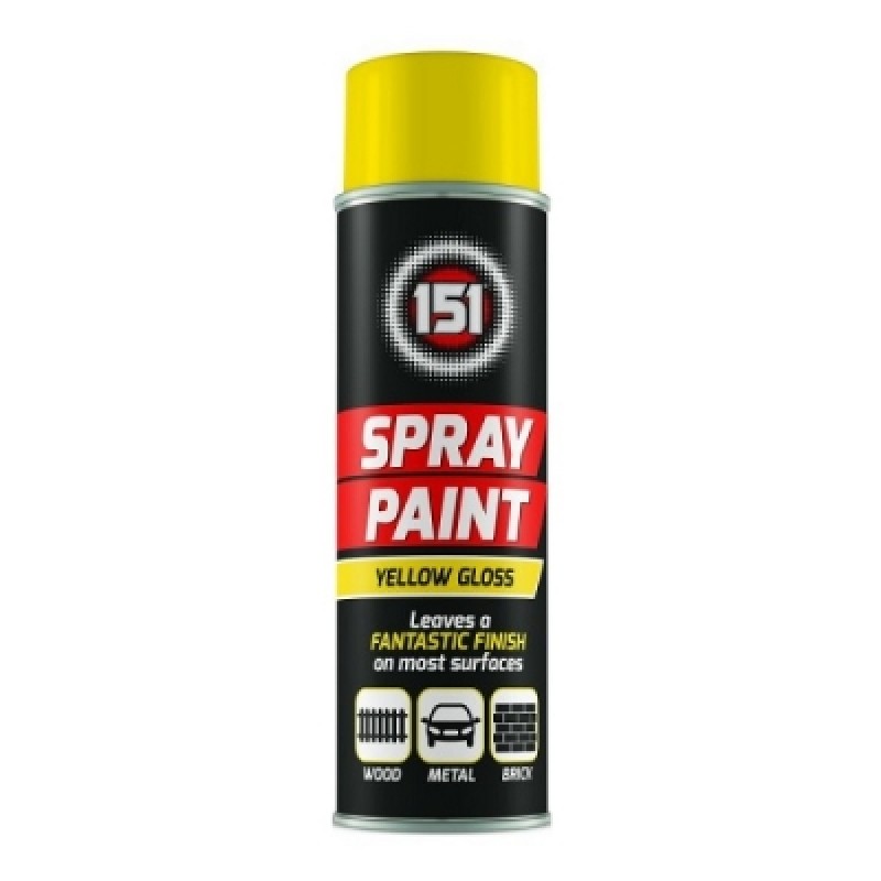 151 Spray Paint Yellow Gloss 250ml TAR011A Sealants and Tools Direct