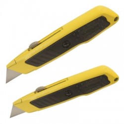 Silverline Stanley Knife Hi-Vis Yellow Retractable Soft Grip 868499-Y