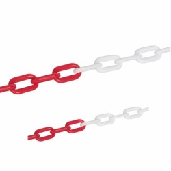 Fixman Chain White and Red Plastic Warning Barrier 6mm x 5m 615292