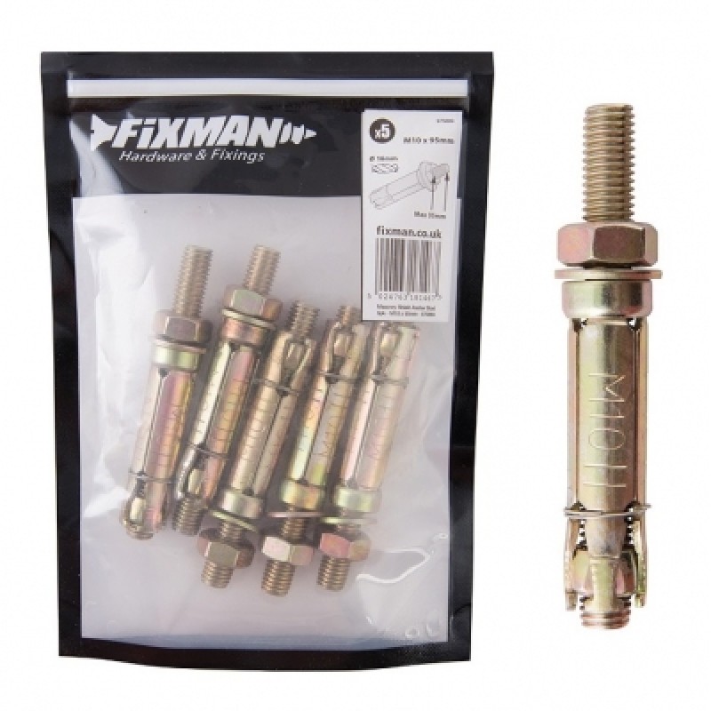Fixman Masonry Shield Anchor Stud Fixing M10 35 x 95mm 5pk 975889