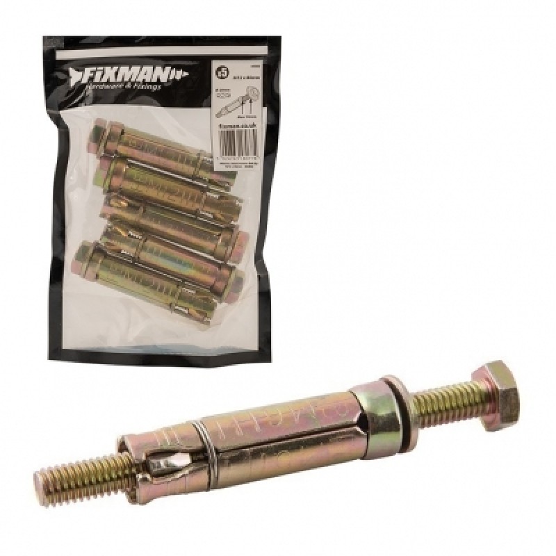 Fixman Masonry Shield AnchorBolt Fixing M12 10 x 80mm 5pk 485830