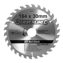Silverline TCT Circular Saw Nail Blade 30T 184mm 30mm 282390 Silverline TCT Circular Saw Nail Blade 30T 184mm 30mm 282390
