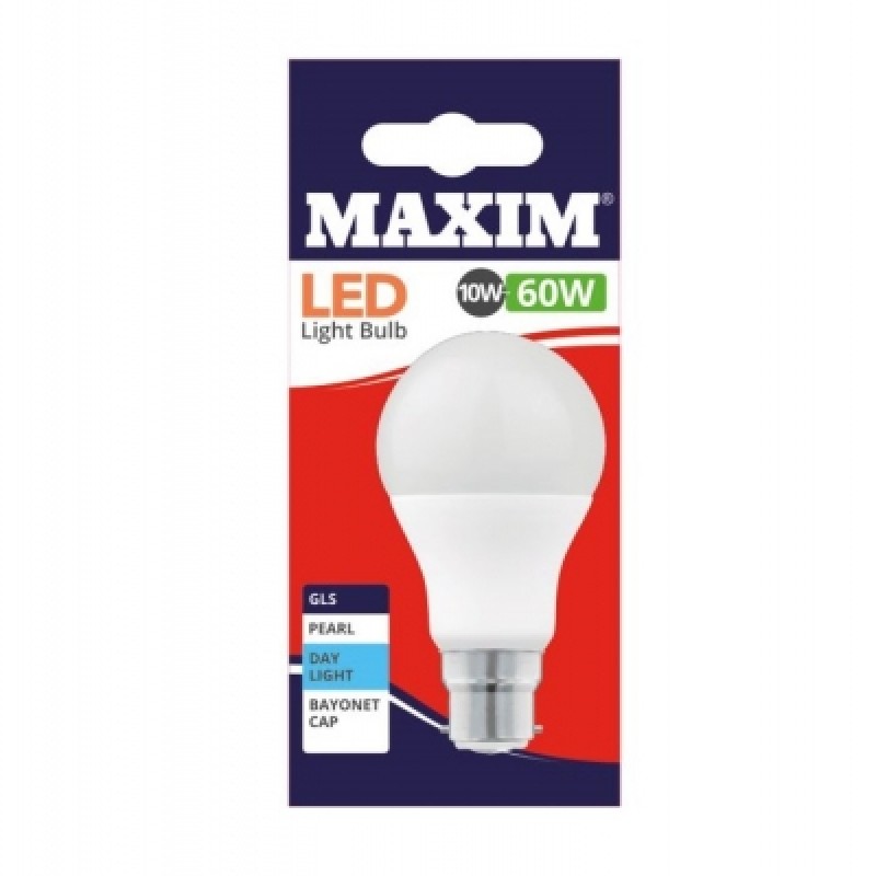 Maxim LED Low Energy Light Bulb 10w = 60w GLS Pearl Daylight