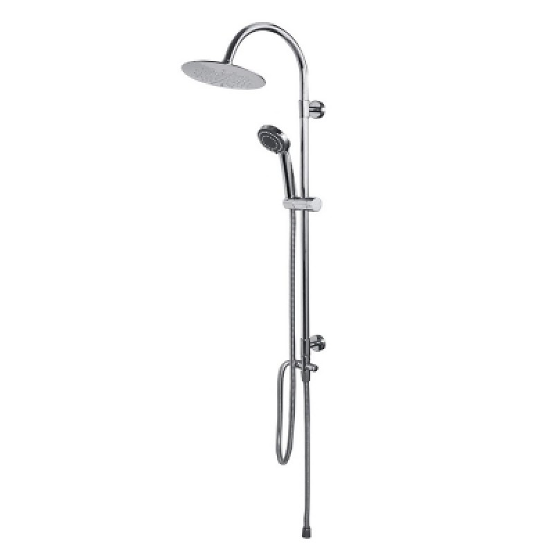 Plumbob Chrome Dual Outlet Shower Fixed Head & Hosed Shower Head 353837