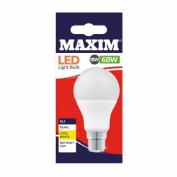 Maxim LED Bayonet Low Energy Light Bulb 10w = 60w GLS Cool White
