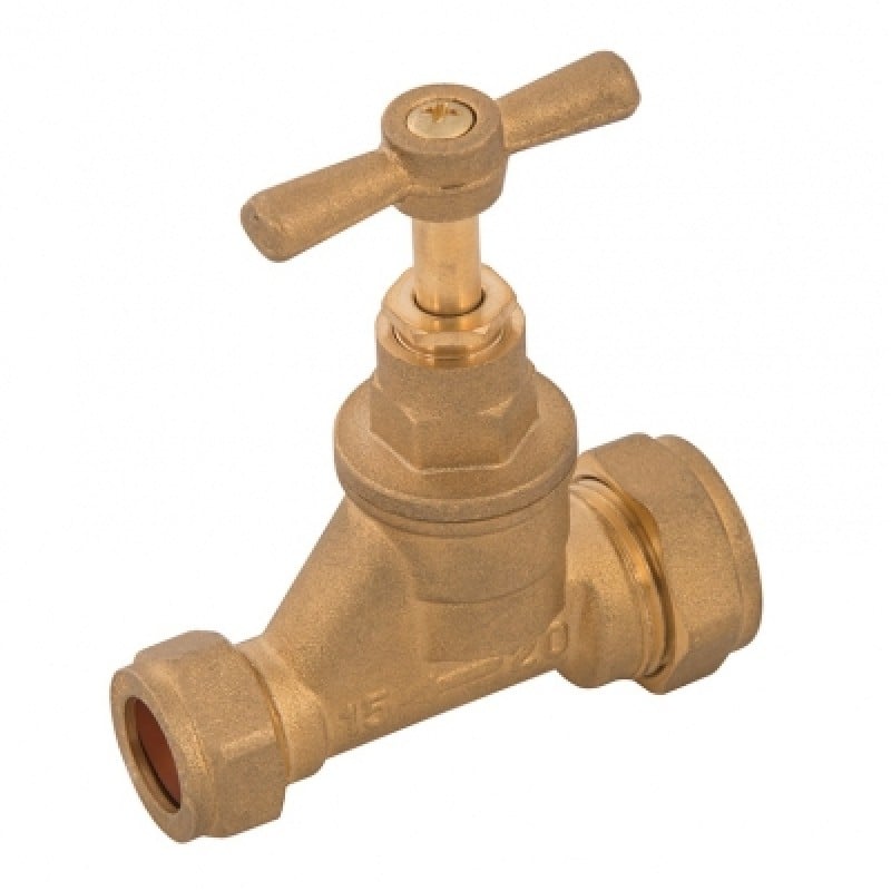 Plumbob Poly MDPE 20mm To Copper 15mm Stopcock 413031 Sealants and Tools Direct