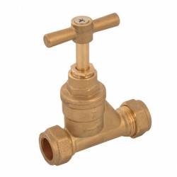 Plumbob Brass Water Stopcock 15mm 940642