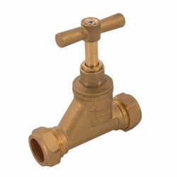 Plumbob Brass Water Stopcock 22mm 485591