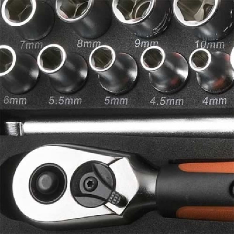 Bahco SL25 Pro 1/4 Inch 25 Piece Socket Set BAHSL25B Sealants and