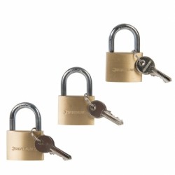 Silverline Brass 40mm Security Padlock Triple Pack 984411