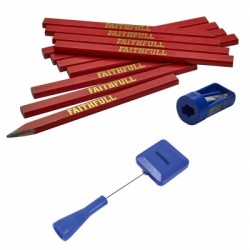 Faithfull FAICPRKIT Carpenters Pencil Sharpener Retractable Lanyard Set