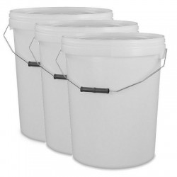 Multi Use Builders Mixing Bucket 25 Litre to Brim inc Lid - Pack of 3