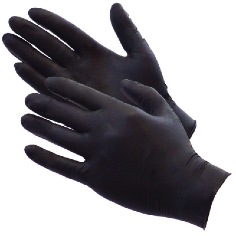 Marksman Disposable Nitrile XL Extra Large Black Gloves Non Latex 100pc
