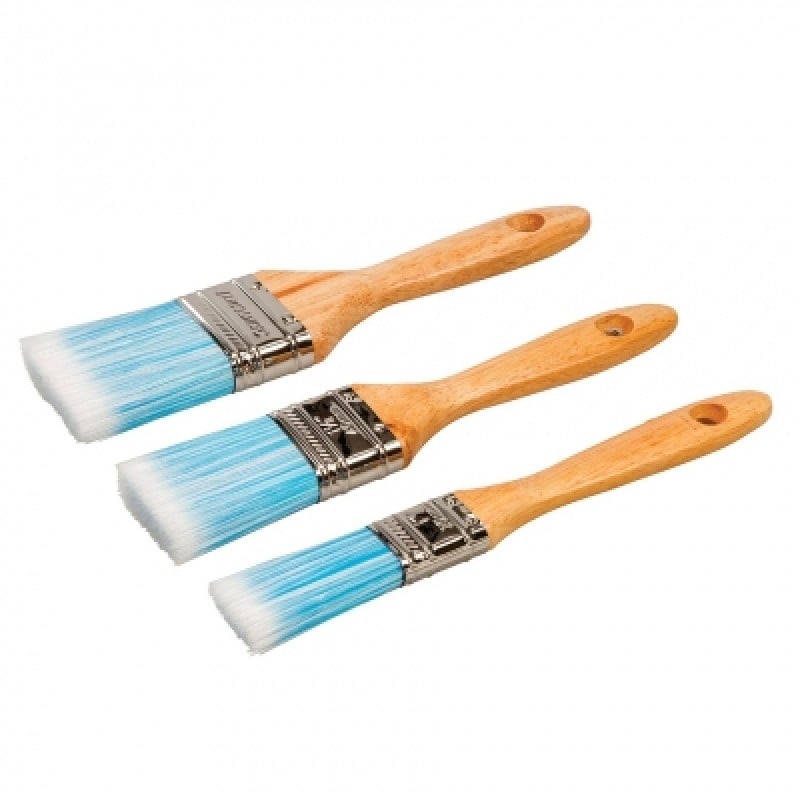 Silverline Synthetic 3pc Stain and Paint Brush Set 675077 Sealants and