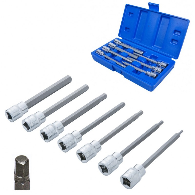Blue Spot Hex Extra Long Allen Key 3/8 inch Socket Bit Set 01516