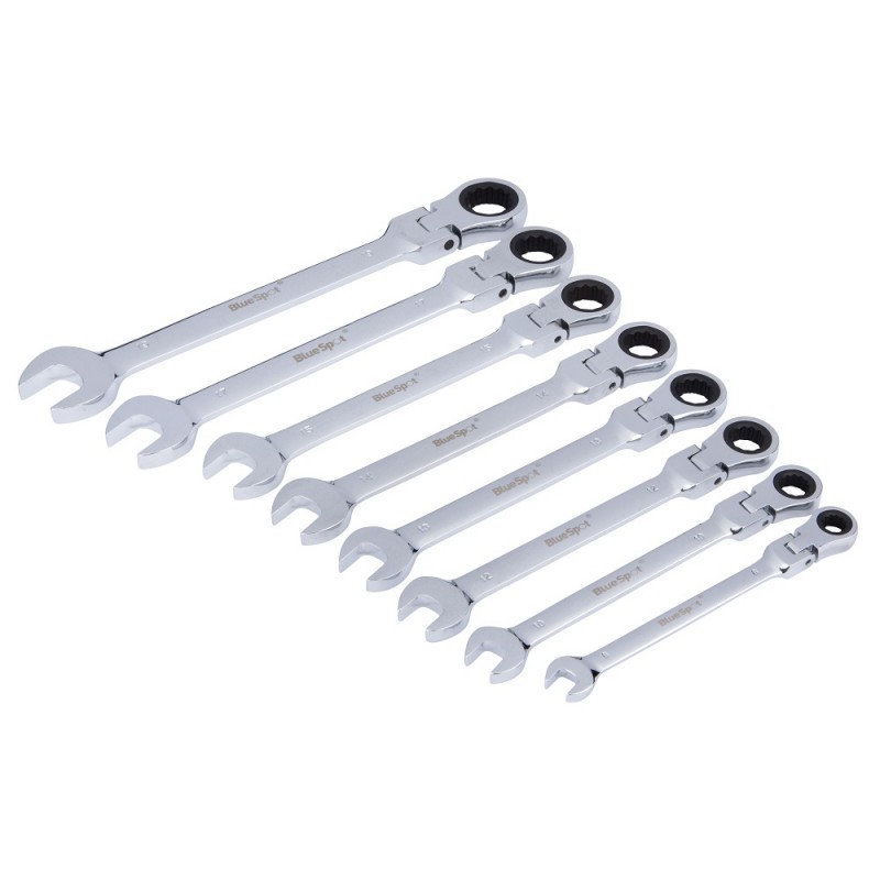 Blue Spot Tools Hinged Flexible Head Ratchet Spanner Set 04300