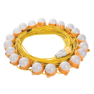Defender LED Festoon 110V Electric String Site Lights 50m E89818