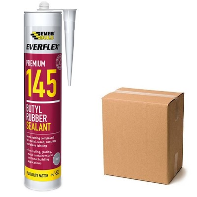 Everbuild 145 Butyl Rubber Sealant C3 Grey 145GY 489633 Box of 12