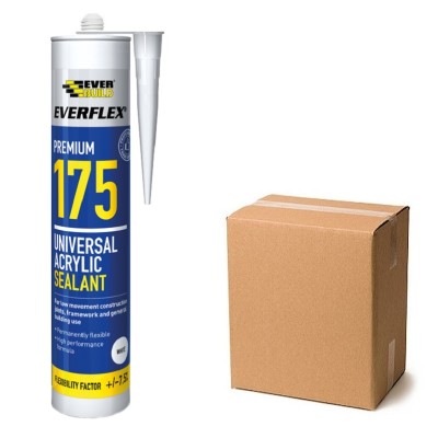 Everbuild 175 Universal Acrylic Sealant White or Brown Box 25