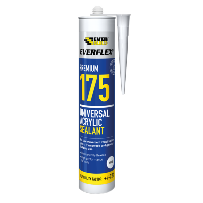 Everbuild 175 Universal Acrylic Sealant White 175WE Brown 175BN