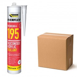 Everbuild 195 Everflex Siliconised Acrylic Sealant Caulk White - Box of 25