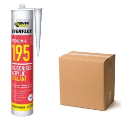 Everbuild 195 Everflex Siliconised Acrylic Sealant Caulk White - Box of 25