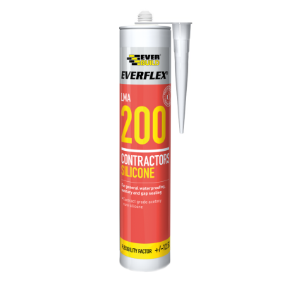 Everbuild 200 Everflex Contractors LMA Acetoxy Silicone Sealant