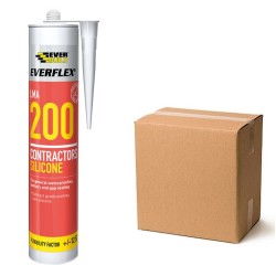 Everbuild 200 Everflex Contractors LMA Acetoxy Silicone Sealant Box of 25