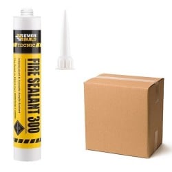 Everbuild Tecnic Fire Sealant 300 Fireseal White Grey Box of 25