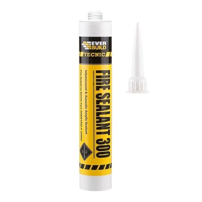 Everbuild Tecnic Fire Sealant 300 Intumescent Fireseal 380ml White Grey