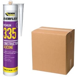 Everbuild 335 Everflex x25 Construction LM Silicone Sealant Box of 25