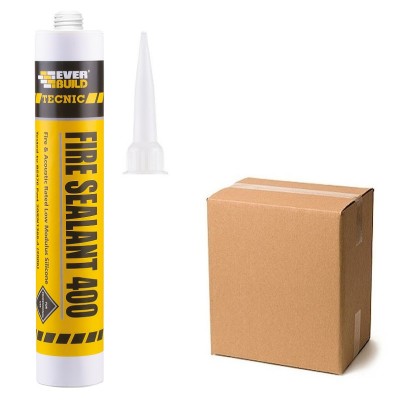 Everbuild Tecnic Fire Sealant 400 Silicone Box 25 White Black Grey