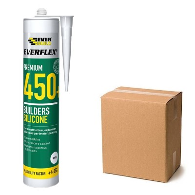 Everbuild 450 x 25 Premium Builders Silicone Sealant Box of 25