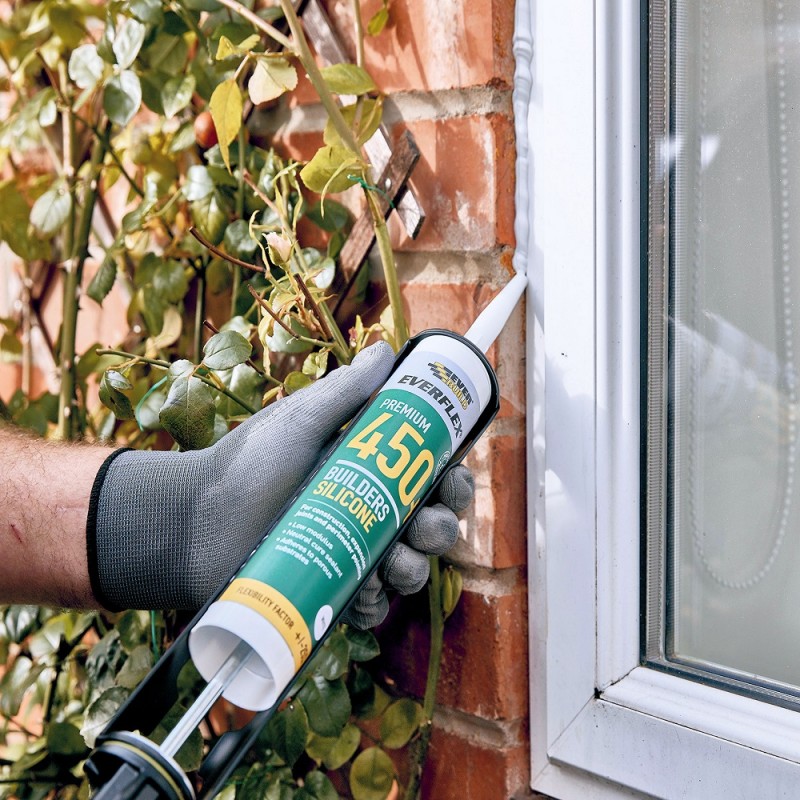 Everbuild 450 Everflex Premium Builders Silicone Sealant C3 box of 25