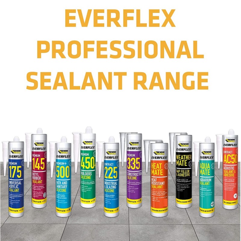 Everbuild 450 Everflex Premium Builders Silicone Sealant C3 box of 25