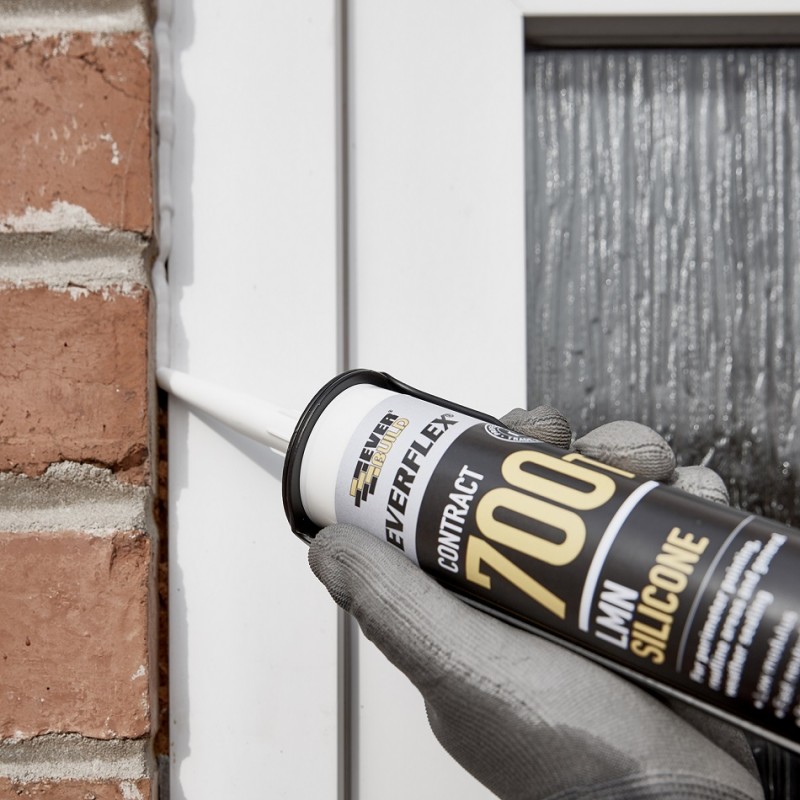 Everbuild 700T LM Silicone Sealant 600ml White Clear Box of 12