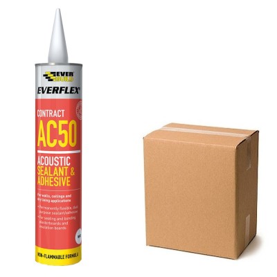 Everbuild Everflex AC50 Acoustic Sealant Adhesive White 900ml Box AC50900