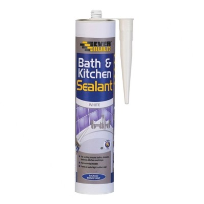 Everbuild Bath and Kitchen Acrylic Bathroom Sealant Low Odour White 486278