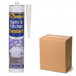 Everbuild Bath Kitchen Acrylic Bathroom Sealant Low Odour White Box of 12