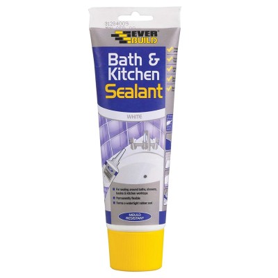 Everbuild Bath and Kitchen Acrylic Sealant Low Odour Easi Squeeze 200ml White